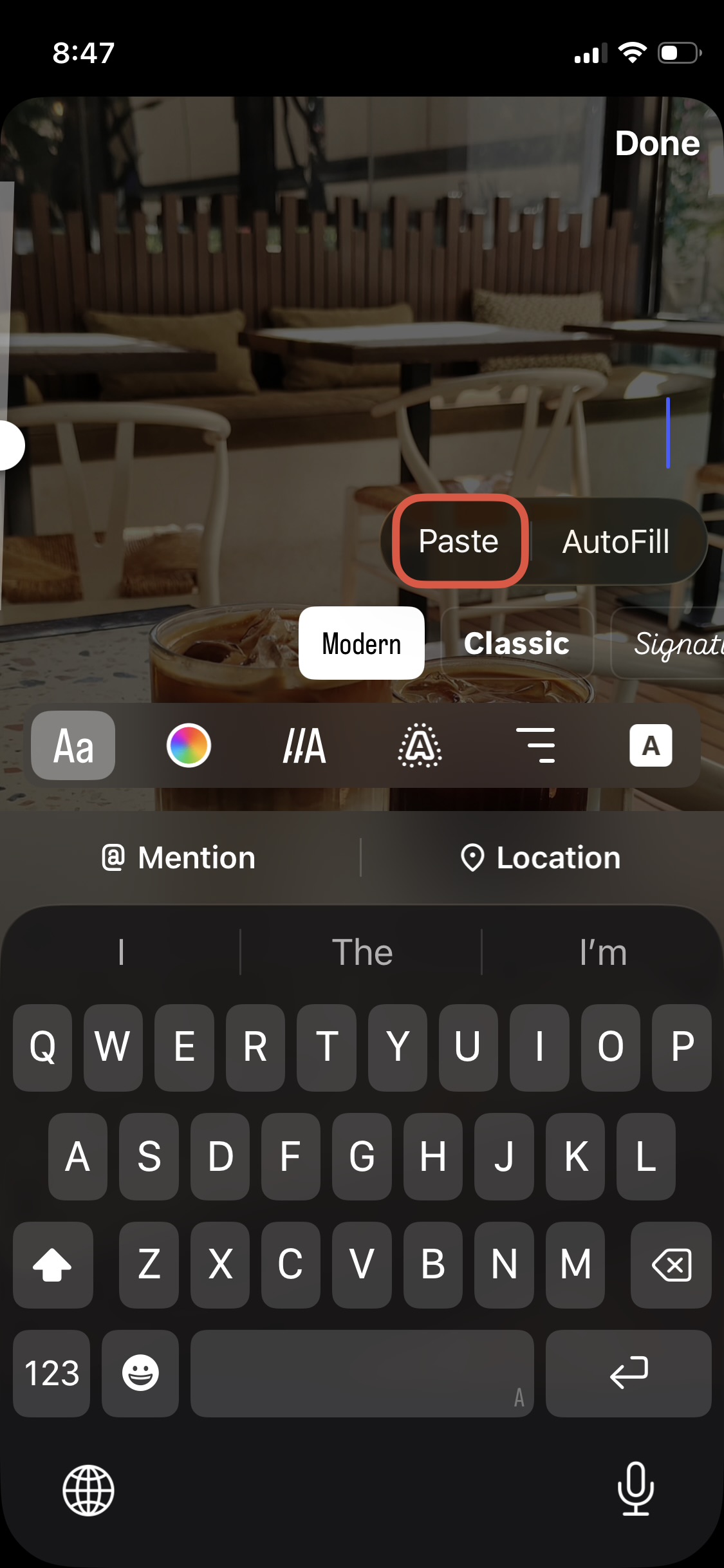 Paste the Sticker on TextField
