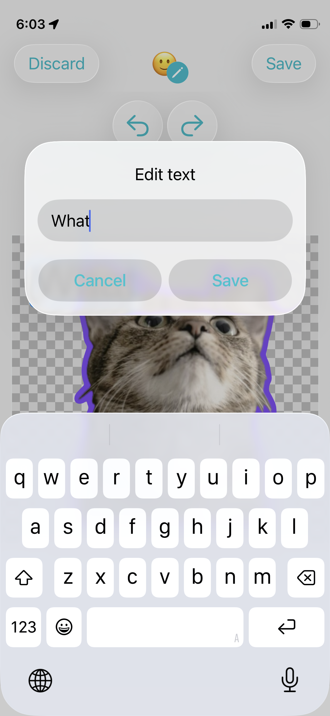 Tap the text object to type